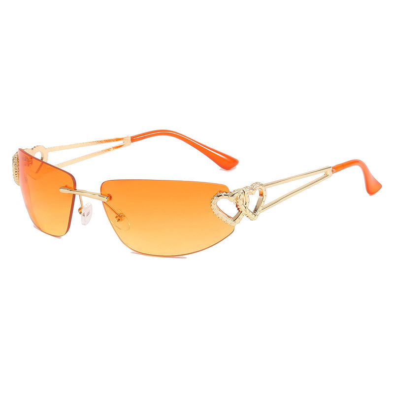 Women's Cat-Eye Sunglasses with Unique Heart Design and Protective UV Filter Bowlift