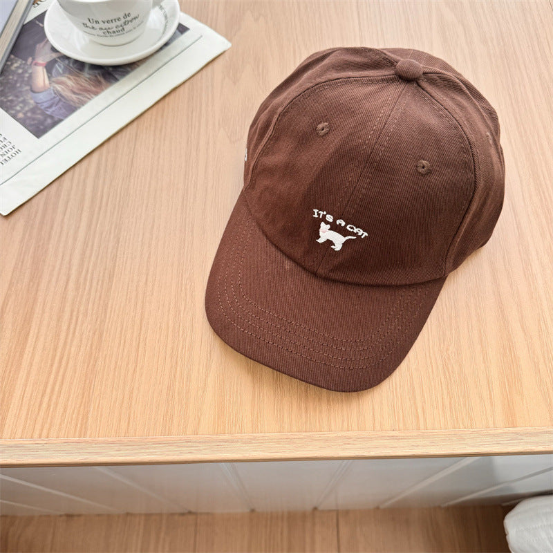 Women's Playful Cat-Embroidered Baseball Cap Bowlift