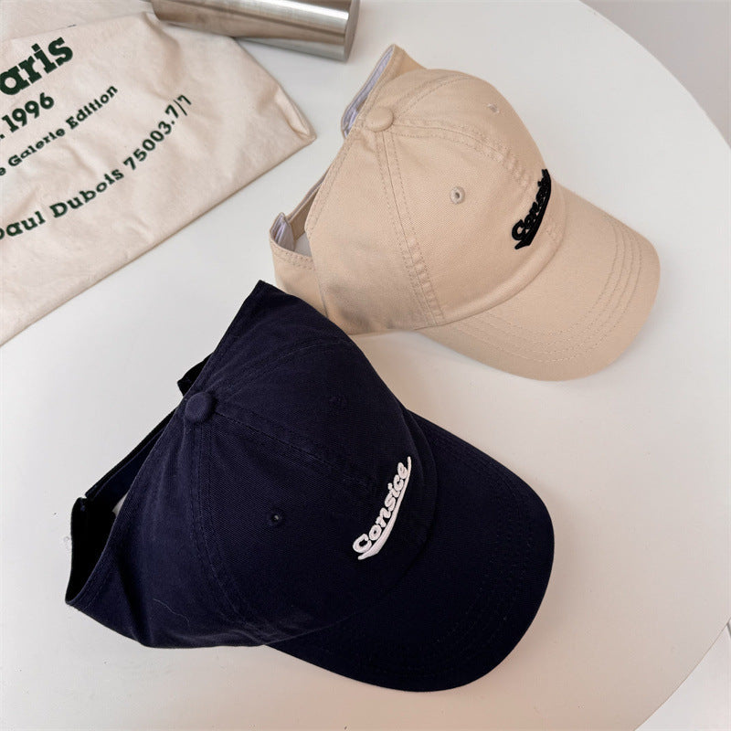 Unisex Casual Embroidered Cotton Cap Bowlift