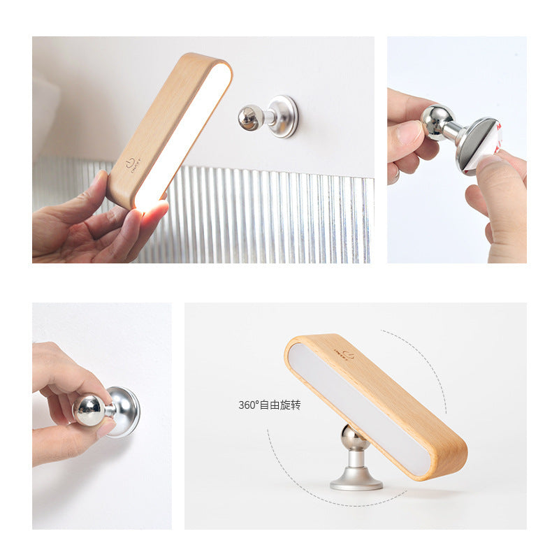 Walnut-Finish Magnetic LED Desk Task Lamp Bowlift
