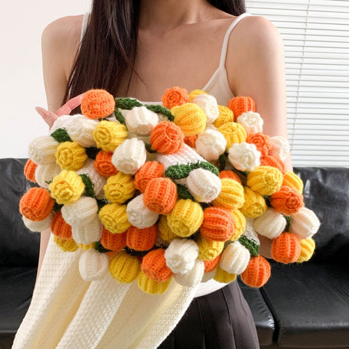 Cozy flower knit scarf Bowlift