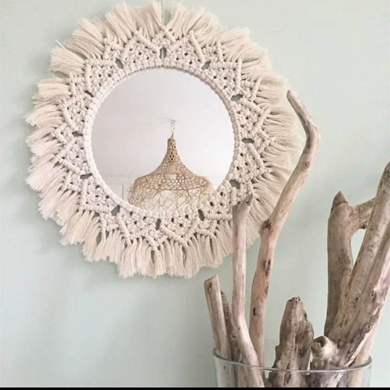 Decorative Macrame Wall Mirror Bowlift
