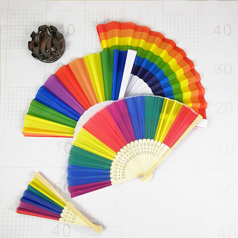 Women's colorful hand fan with artistic design Bowlift