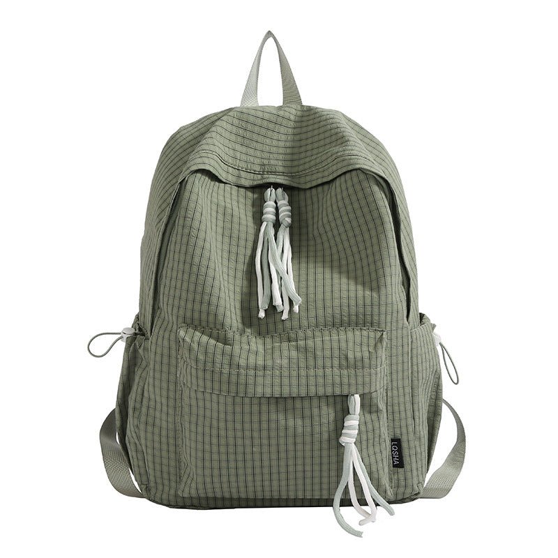 Checked Patterned Casual Backpack