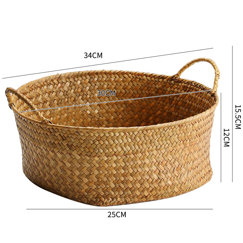 Spacious Woven Storage Basket with Ergonomic Handles Bowlift