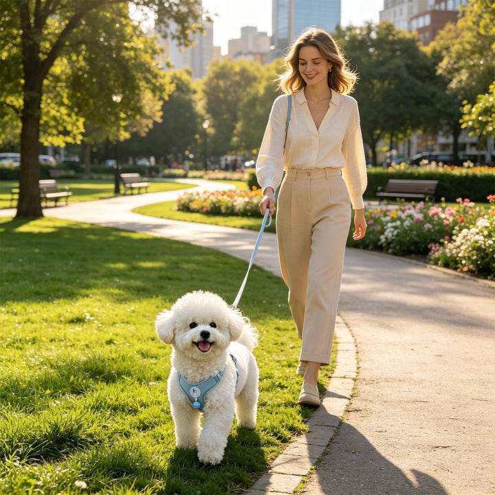 Pet harness with leash Bowlift