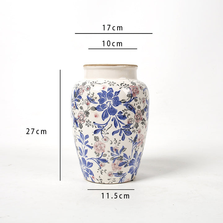 Floral Ceramic Vase with Artistic Design Bowlift