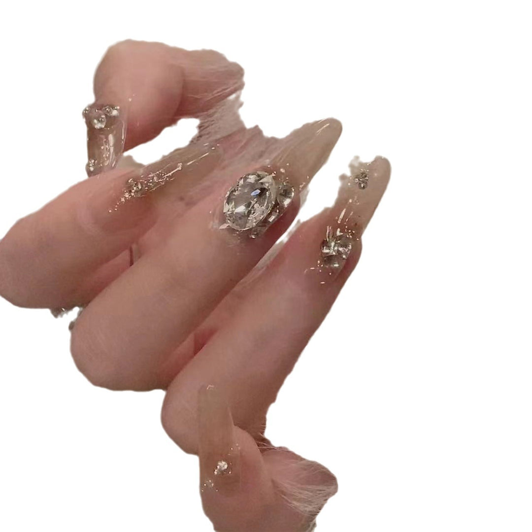 Artistic Gemstone Nail Design Bowlift