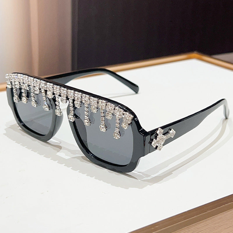 Glamorous Crystal-Embellished Sunglasses Bowlift