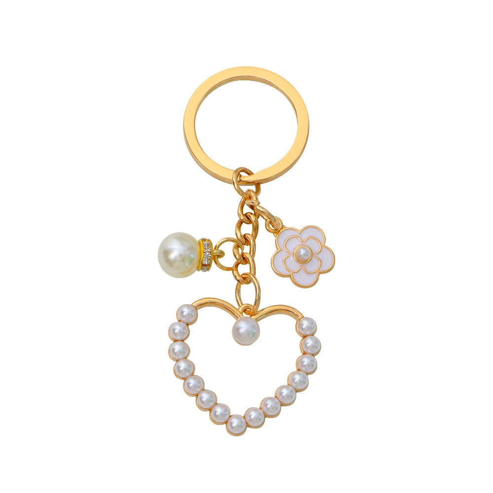 Keychain with heart and flower motif Bowlift