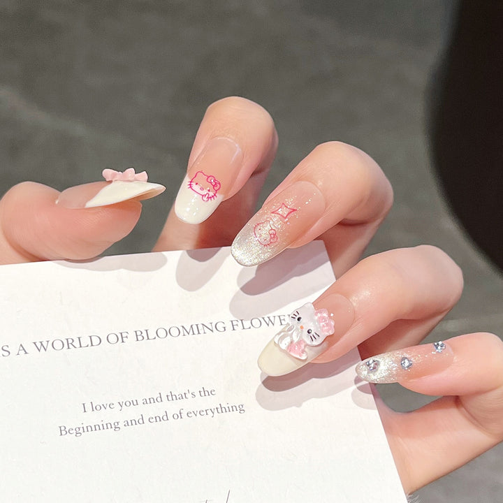 Cartoon-Themed Decorative Press-On Nails Bowlift