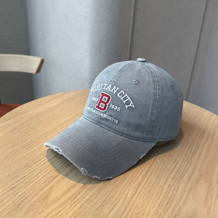 Men's Distressed Cotton Baseball Cap Bowlift 1784270269