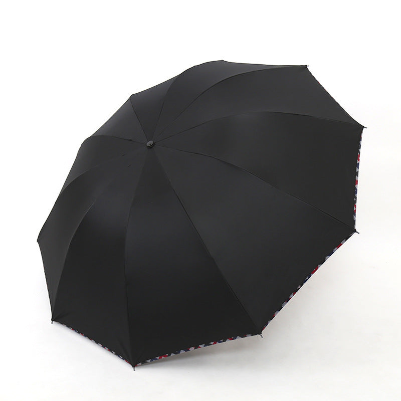 Ladies umbrella with floral design and reinforced frame Bowlift