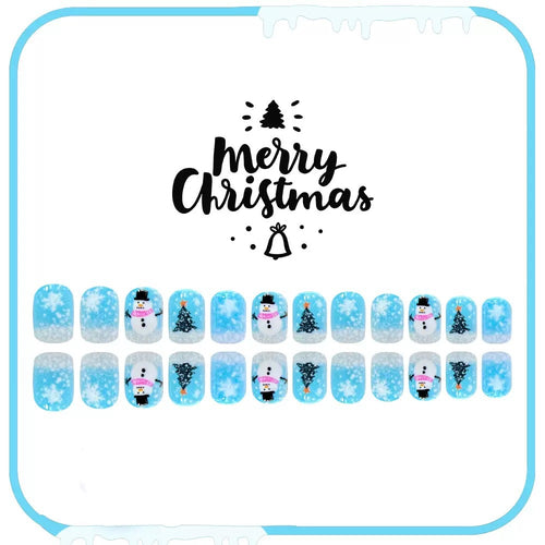 Artificial nail set with winter motifs and festive accents Bowlift