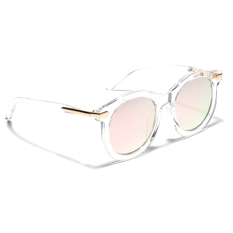 Women's fashionable sunglasses with transparent frame and golden accents Bowlift