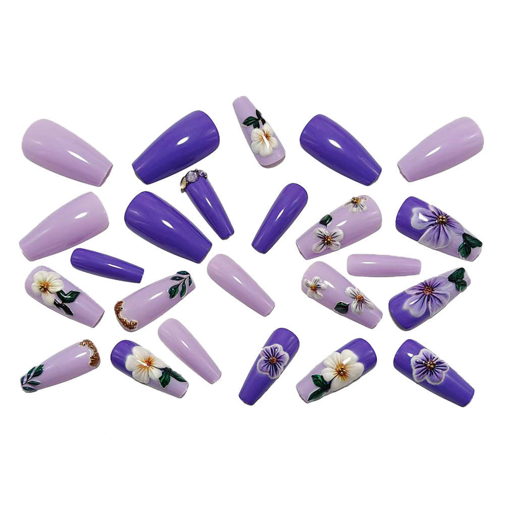 Artificial nails with floral decorations Bowlift