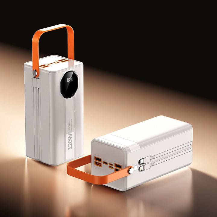 Portable power station with integrated LED display and carrying handle Bowlift