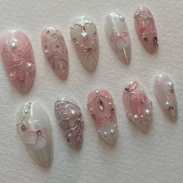 Elegant Decorative Press-On Nails Bowlift