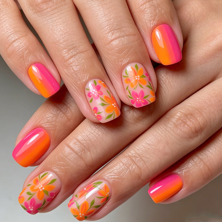 Floral Gel Nail Art Tips Bowlift