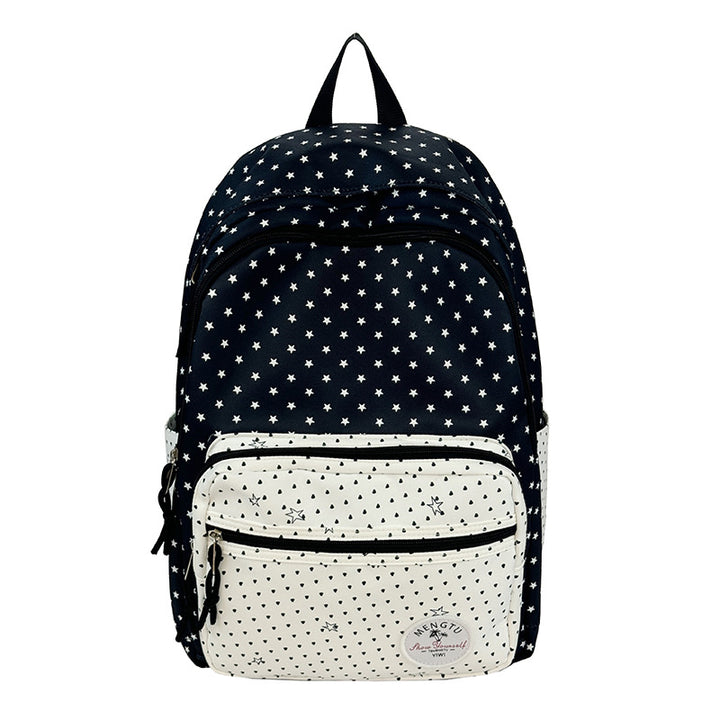 Star-Patterned Multi-Compartt Backpack Bowlift