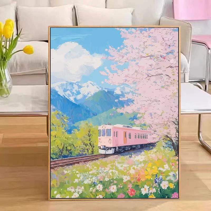 Scenic Train Landscape Wall Art Bowlift