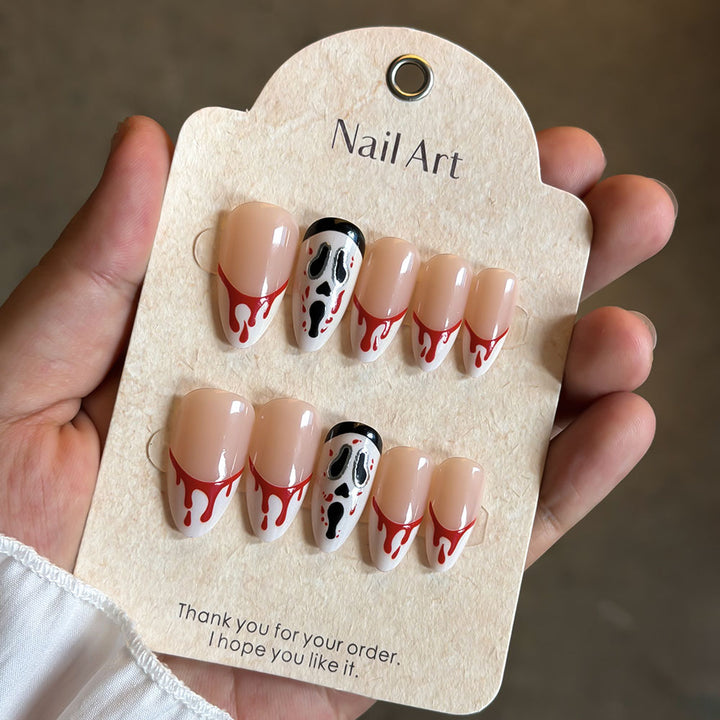 Artistic Horror-Themed Press-On Nails Bowlift
