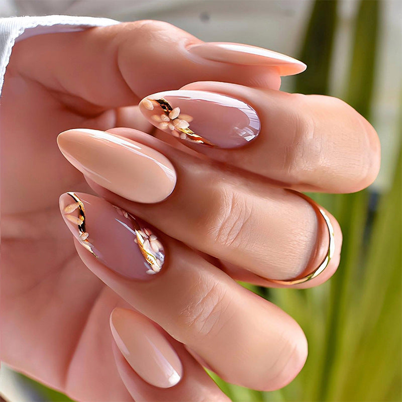 Floral Press-On Nail Art Set Bowlift
