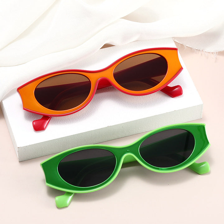 Women's Cat-Eye Sunglasses with Contrasting Frame Design Bowlift