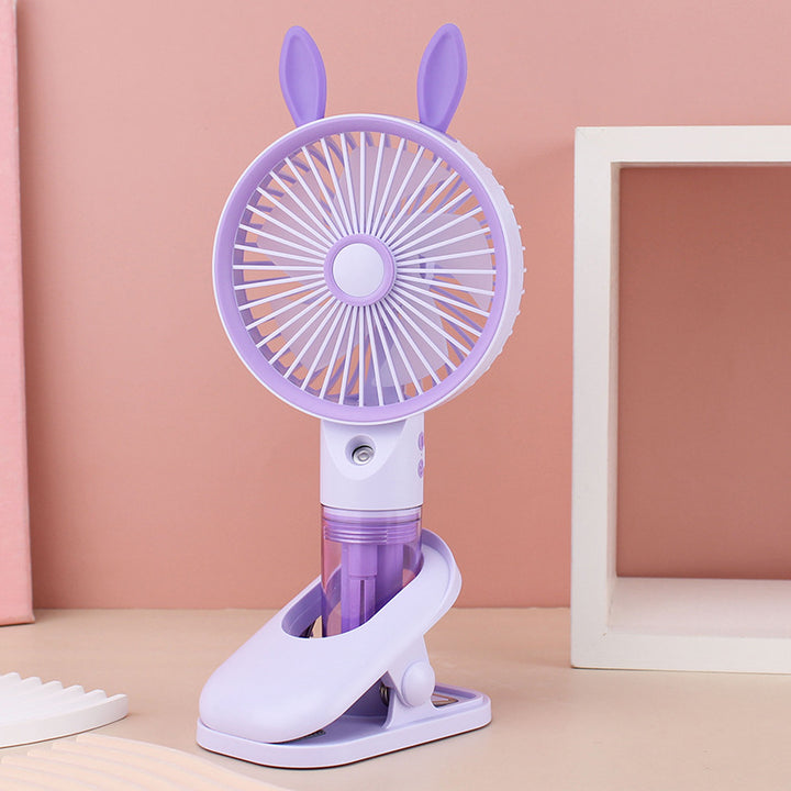 Ladies Portable Hand Fan with Funny Ears and USB Connection Bowlift