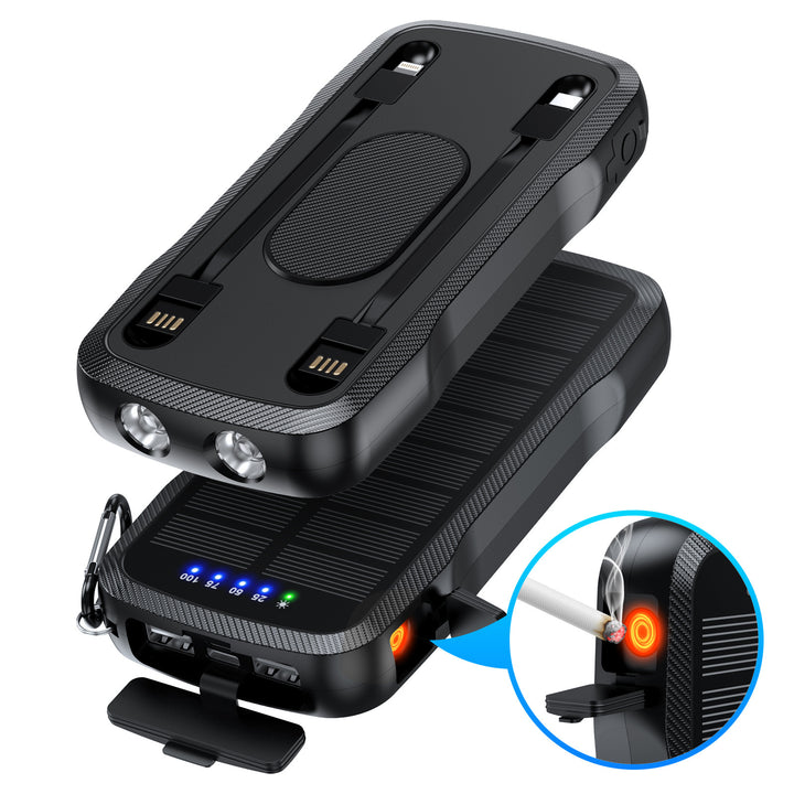 Solar charger with integrated USB ports and LED lamps Bowlift