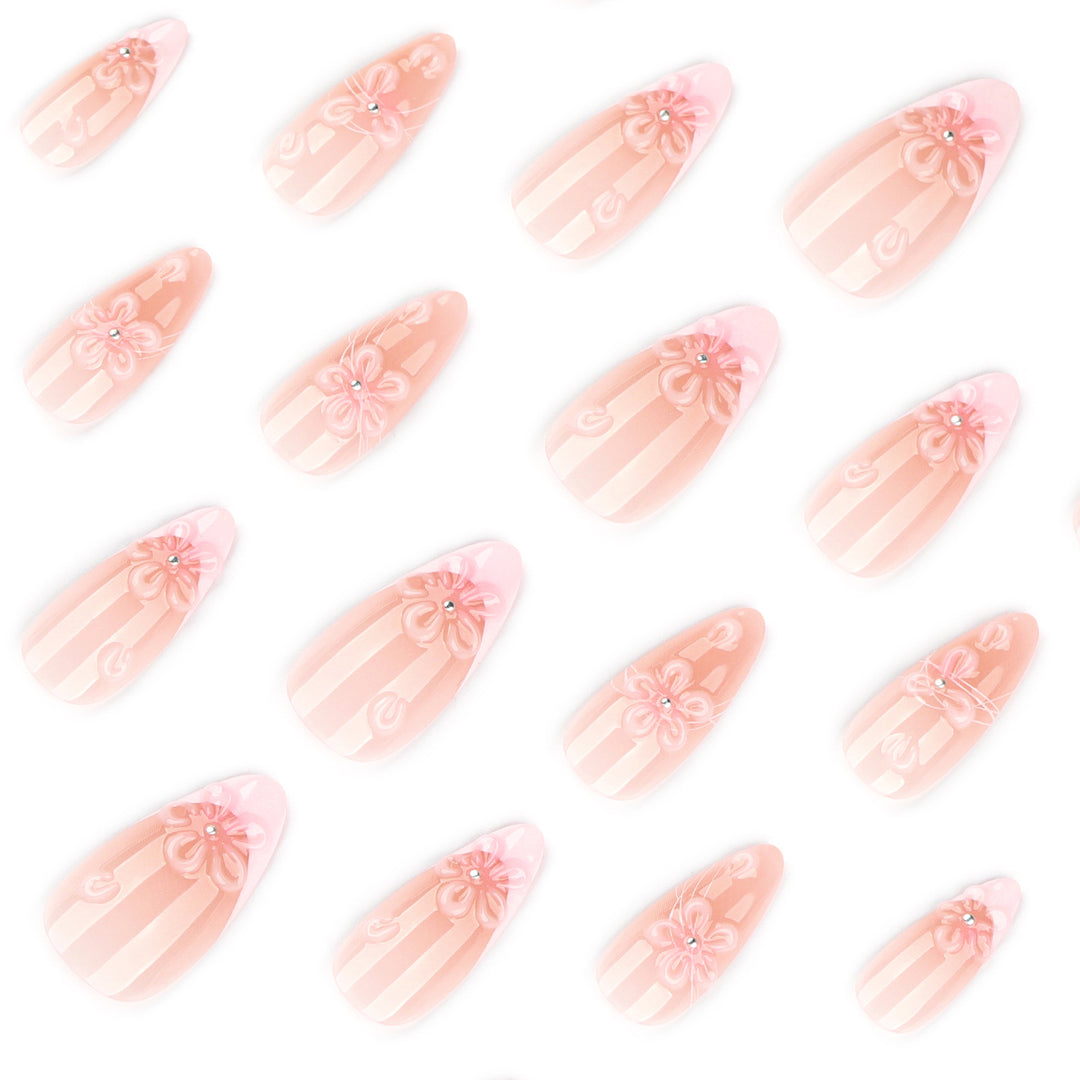 Artful nail extensions with floral 3D details Bowlift