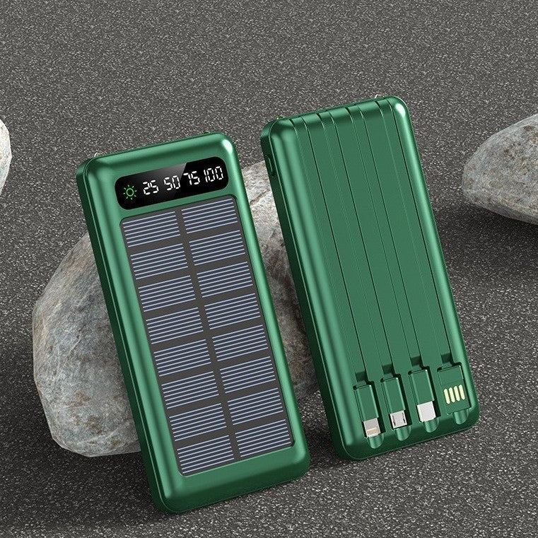 Solar-powered power bank with integrated charging cables Bowlift