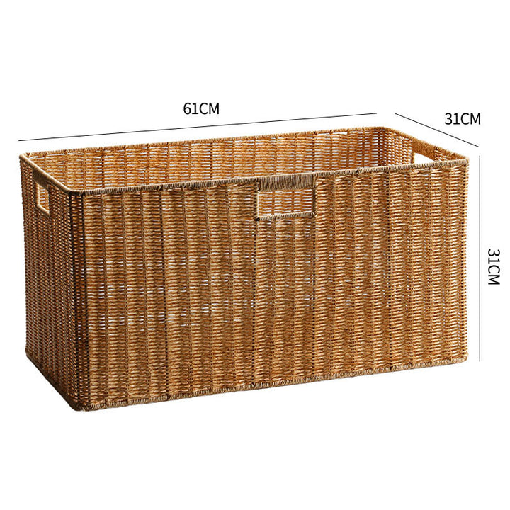 Unisex storage basket made of natural material with practical handles Bowlift