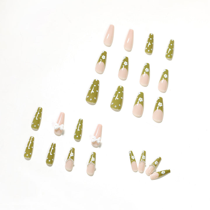 Artful Nail Extensions with Delicate Flower Design Bowlift