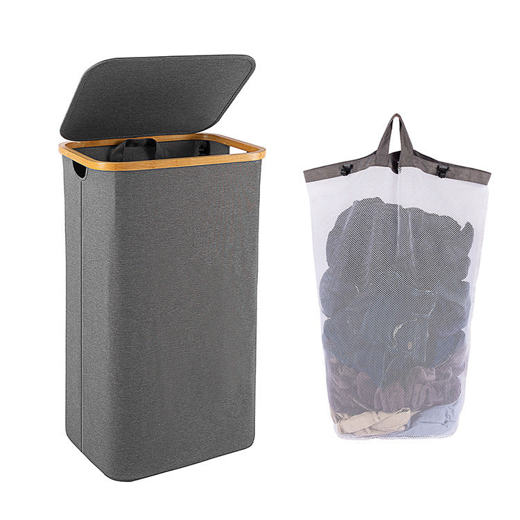 High-quality laundry basket with bamboo lid Bowlift