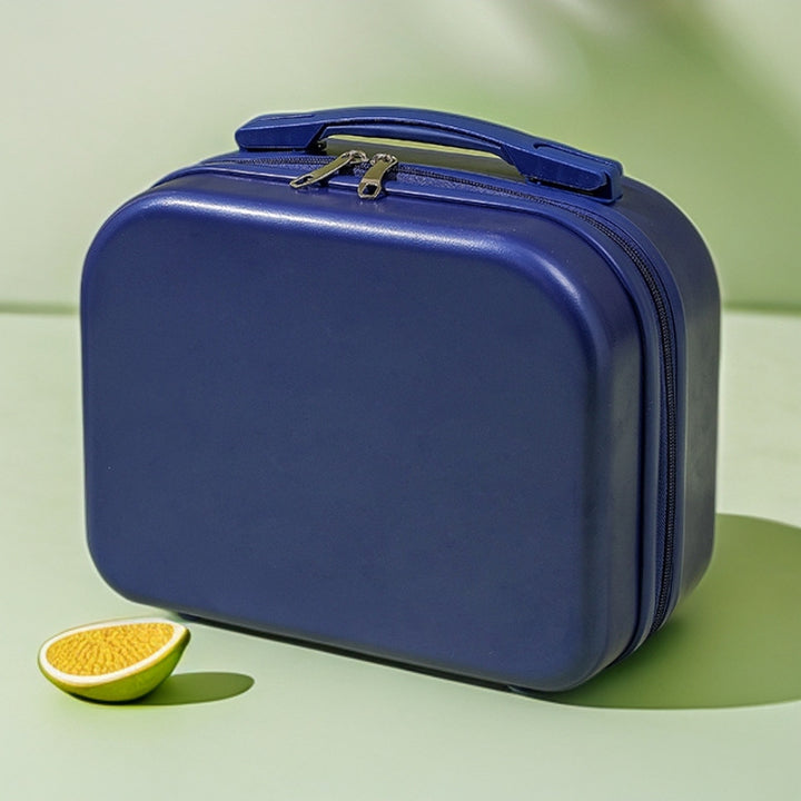 hard-shell travel vanity case with molded handle and double-zip closure Bowlift