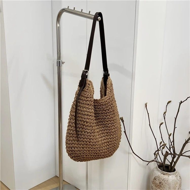 Braided shoulder bag with elegant leather strap Bowlift