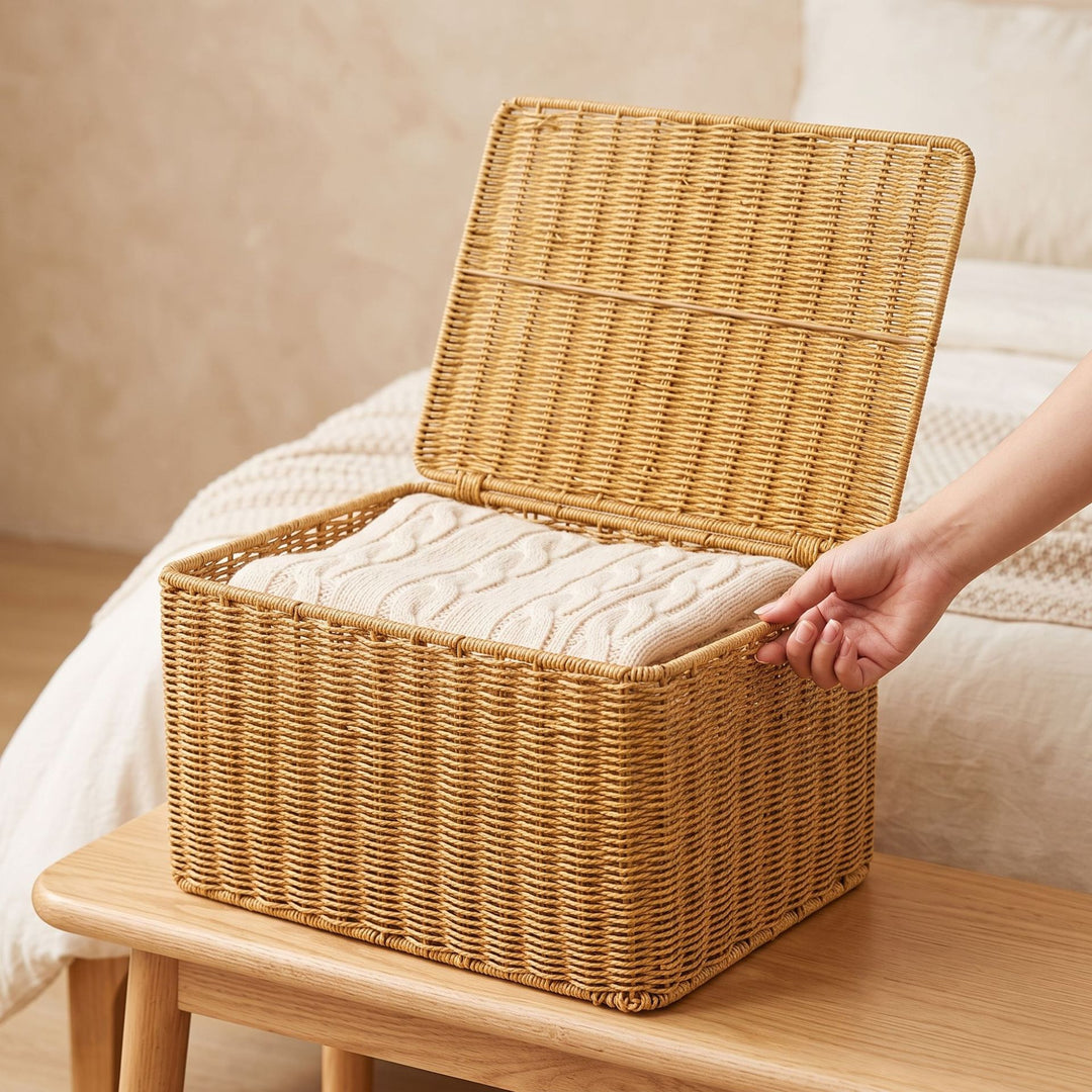 Practical storage basket with lid Bowlift
