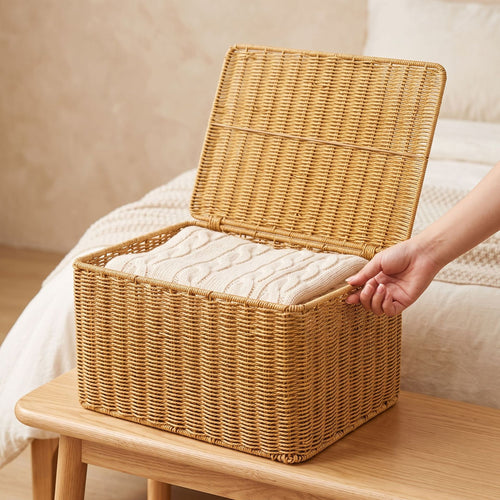 Practical storage basket with lid Bowlift