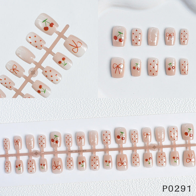 Strawberry Decorated Press-On Nails Bowlift