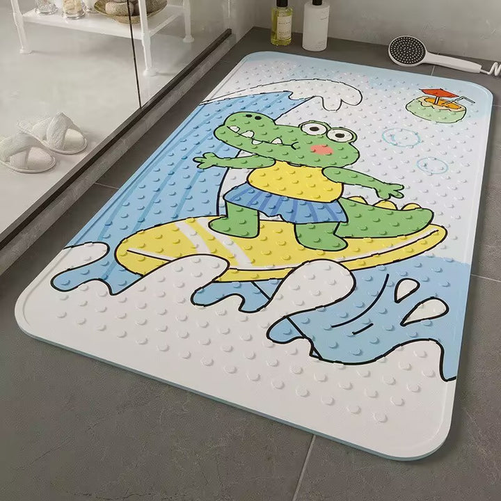 Cartoon-Themed Bath Mat Bowlift