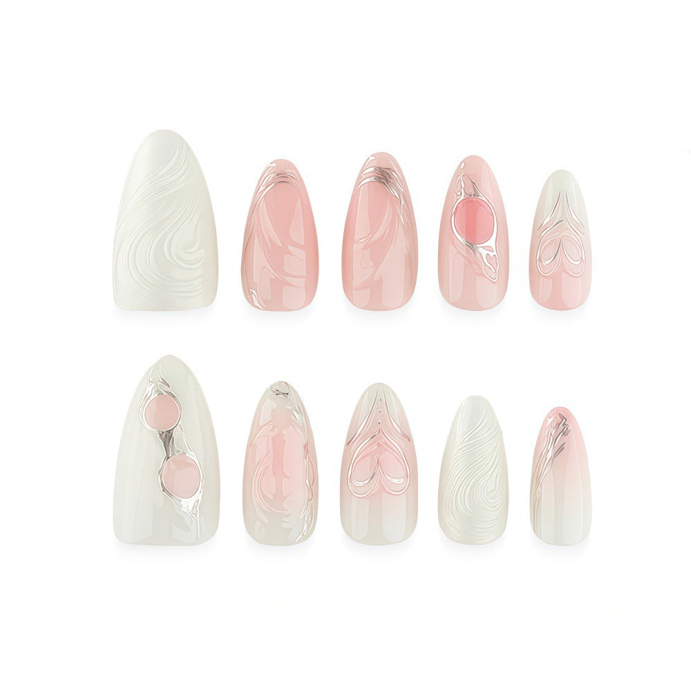 Elegant Artificial Nail Set with Romantic Design Bowlift