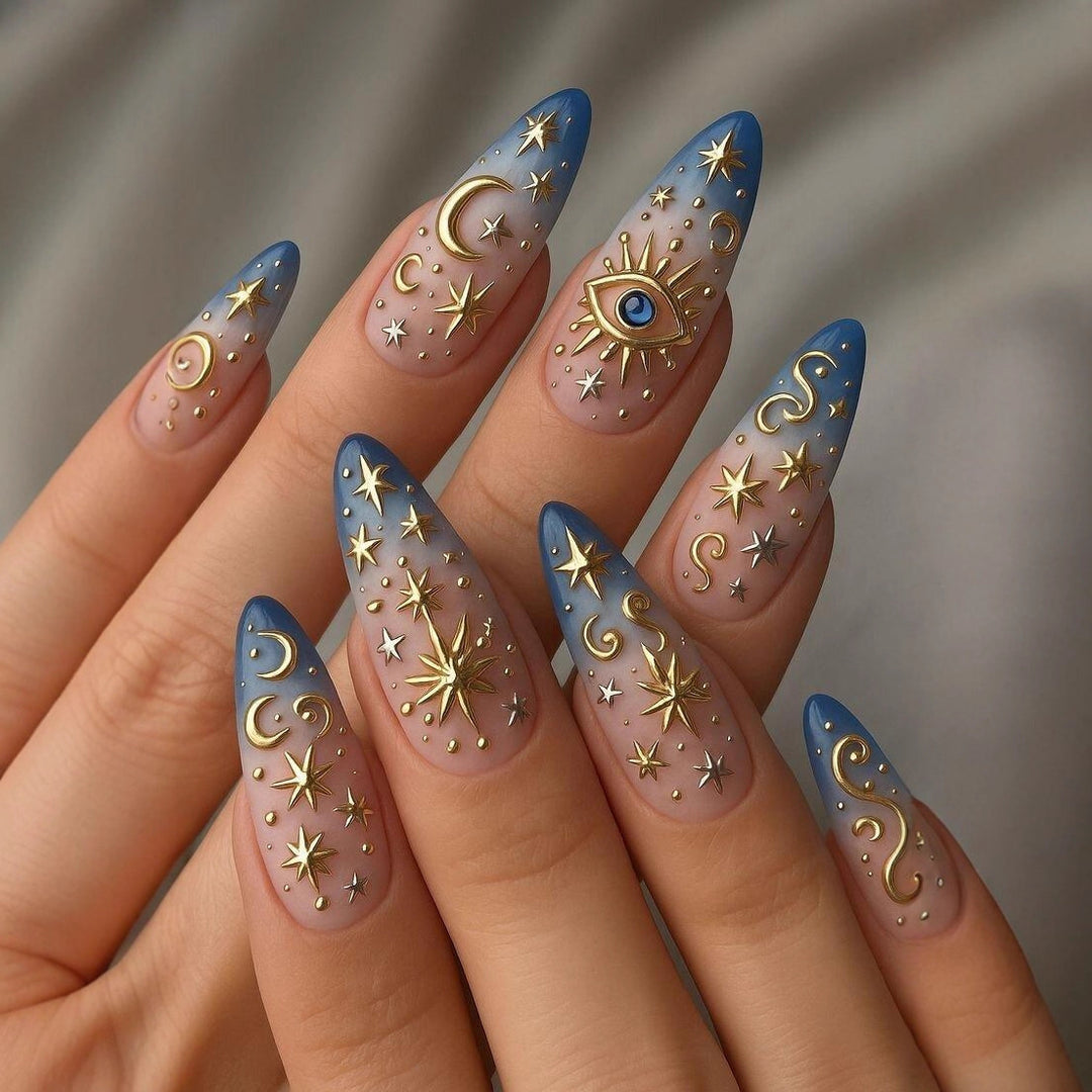 Amazing art nails with peacock feather design Bowlift