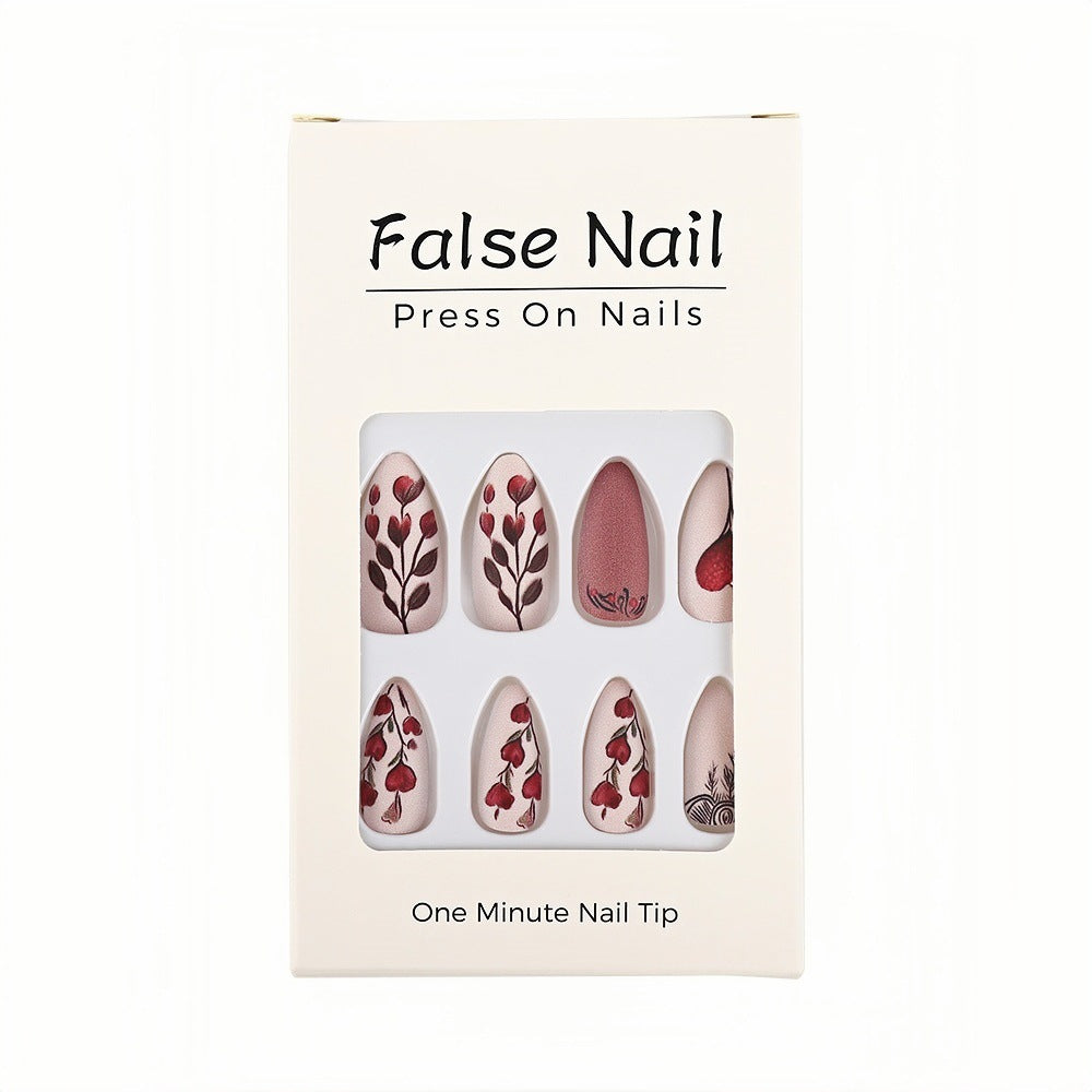 Artificial Nail Set with Romantic Heart Design Bowlift