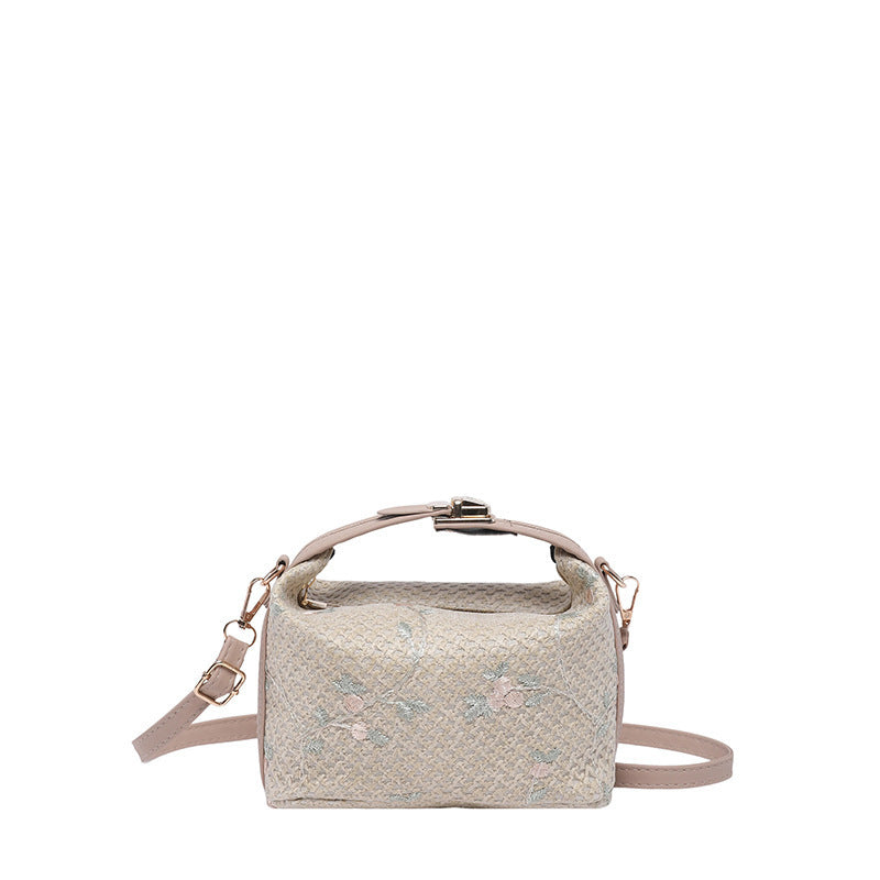 Embroidered Floral Mini Handbag Bowlift