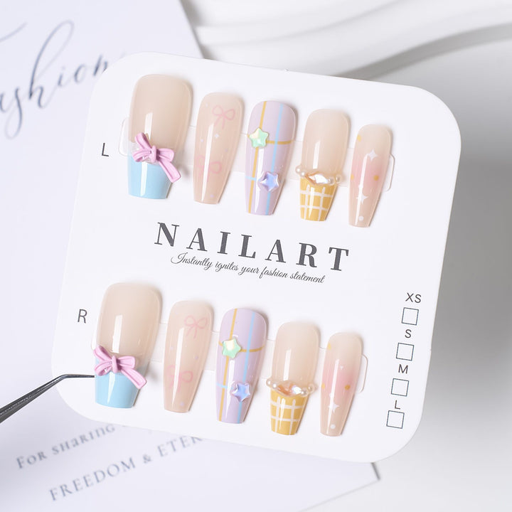 Decorative 3D Butterfly Press-On Nails Bowlift