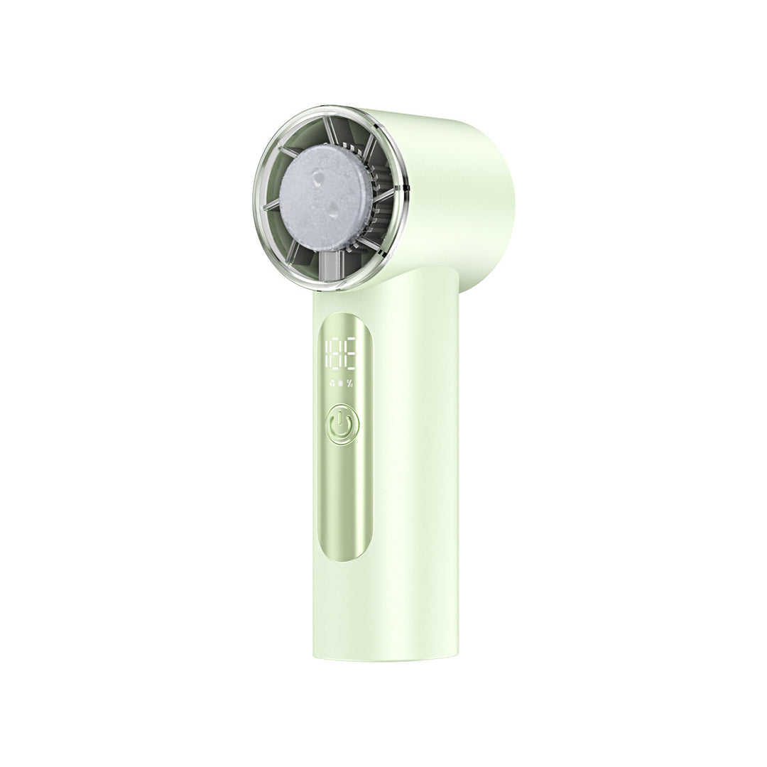 Unisex nan handheld cooling fan with ice cartridge and LED display Bowlift