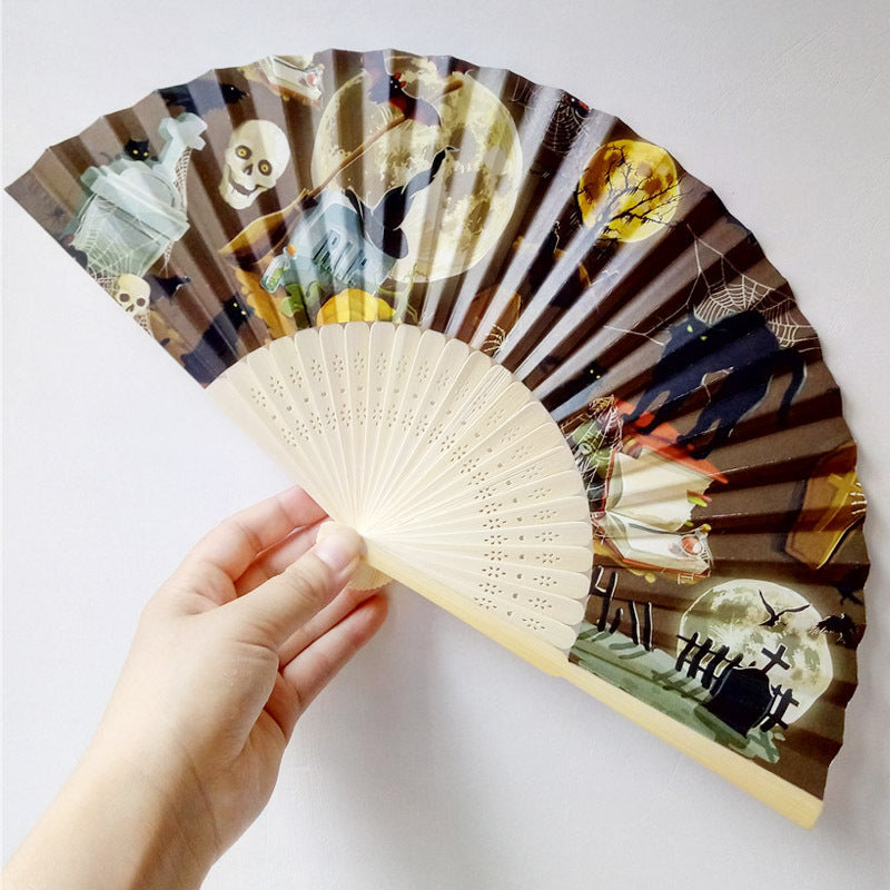 Ladies Fan with Creative Halloween Design Bowlift