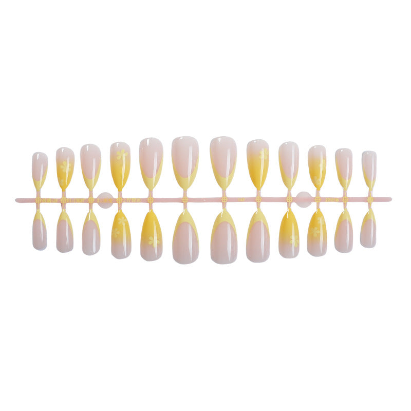 Vibrant Floral Decorative Press-On Nail Set Bowlift