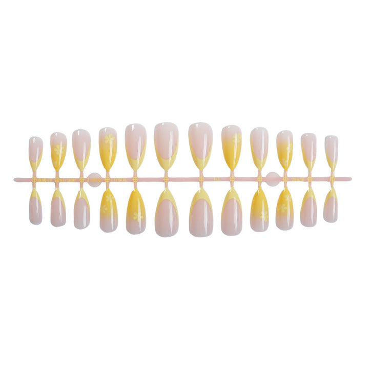 Vibrant Floral Decorative Press-On Nail Set Bowlift